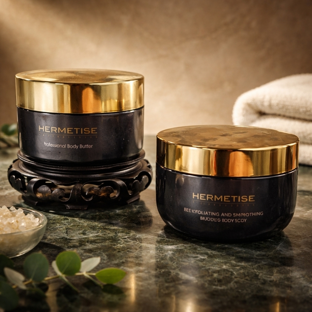 New HERMETISE Moisturizing Body Butter and Exfoliating/Smoothing Srub